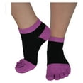 thumbnail image 1 of Mato & Hash 5 Toe Active Athletic Performance Sport Toe Socks  - Black/Radiant Orchid CA7000SP S/M, 1 of 4
