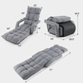 thumbnail image 4 of Topcobe Folding Lazy Floor Chair Sofa with Armrests and Pillow, Single Sofa Bed for Living Room Bedroom Balcony, Folding Sleeper Sofa Chair Bed, Gray, 4 of 8
