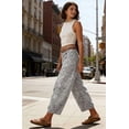 thumbnail image 6 of sicmoss Women's Grey Cotton Printed Mid Rise Baggy Barrel Jeans Wide Leg Y2K Patchwork with Pockets, 6 of 7