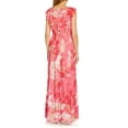 thumbnail image 3 of Adrianna Papell V-Neck Cap Sleeves Back Zipper Long Chiffon Dress-PINK MULTI / 8, 3 of 4