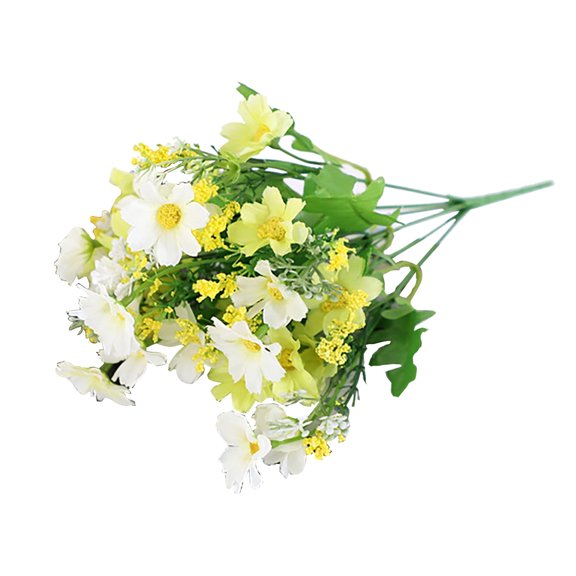Artificial Daisy Flowers, UV Resistant Fake Silk Flowers, No Fade Greenery Shrubs Plants for Garden Farmhouse Porch Wedding Indoor Outdoor Home Decor (Green,1Pc)