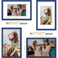 thumbnail image 3 of Vittanly 11x17 Picture Frame, Engineered Wood with Shatter Resistant Plexiglass, Display Pictures 8x12 with Mat or 11x17 without Mat, Photo Frame for Wall Mounting, Royal Blue, 1 Pack, 3 of 6