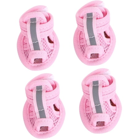 4pcs Blue BootsBlue Shoes Dog Shoes for Small Dogs Shoes for Dogs Paws Dog Breathable Shoes Summer Shoes Large Dog Pet Supplies Pink Puppy Pink Sandals