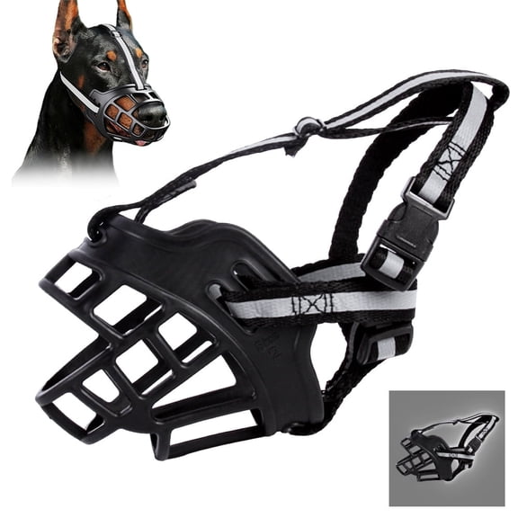 Dog Muzzle,Soft Reflective Basket Muzzles for Small Dogs,to Prevent Biting,Chewing and Barking,Allows Drinking and Panting,Size 1