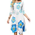 thumbnail image 1 of Blue Forget Me Not Robe Élégante Douce Aquarelle Femme Coréenne Kawaii Col Carré Robe Fleur Bleue Fleur Bleue Jaune, 1 of 5