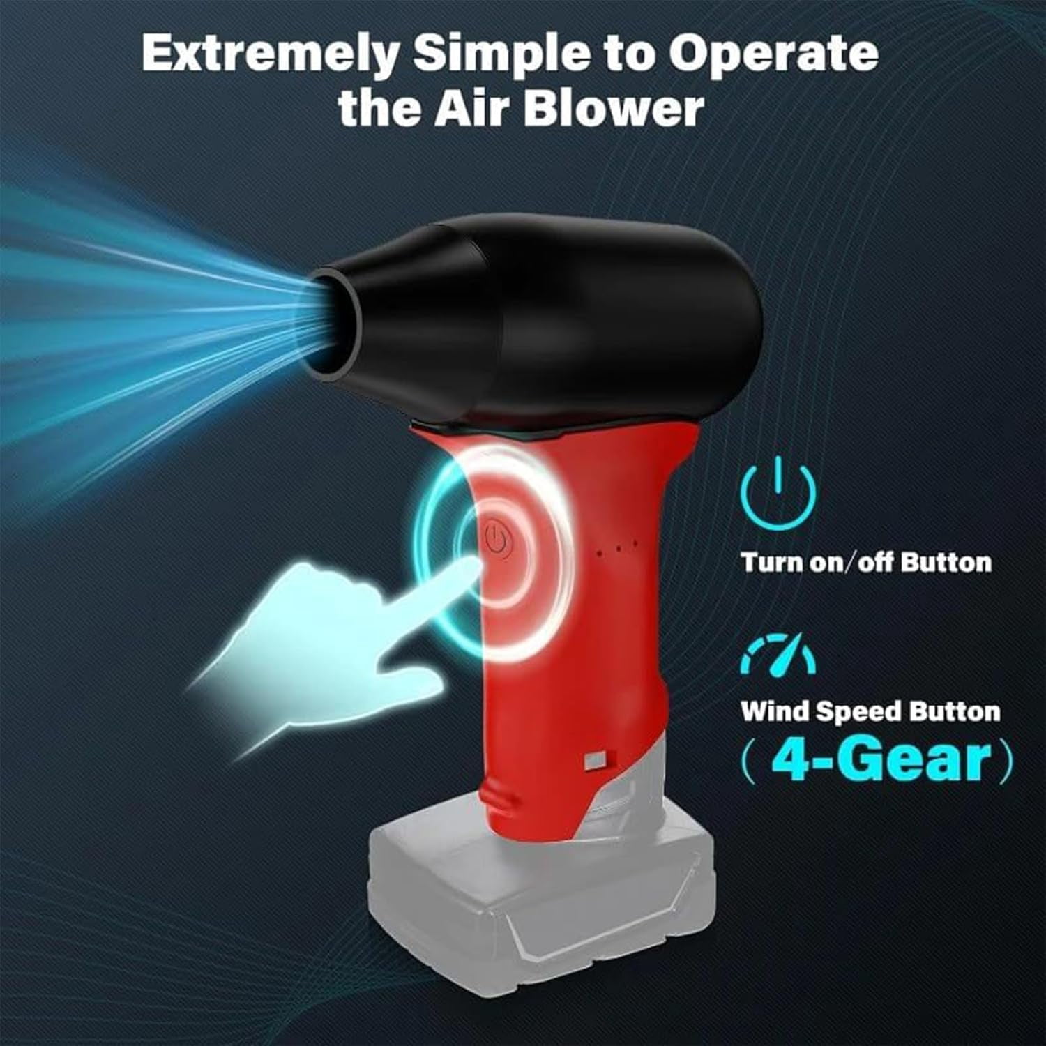 Cordless Air Duster, 3 Speed, 130000RPM, Home Office Car