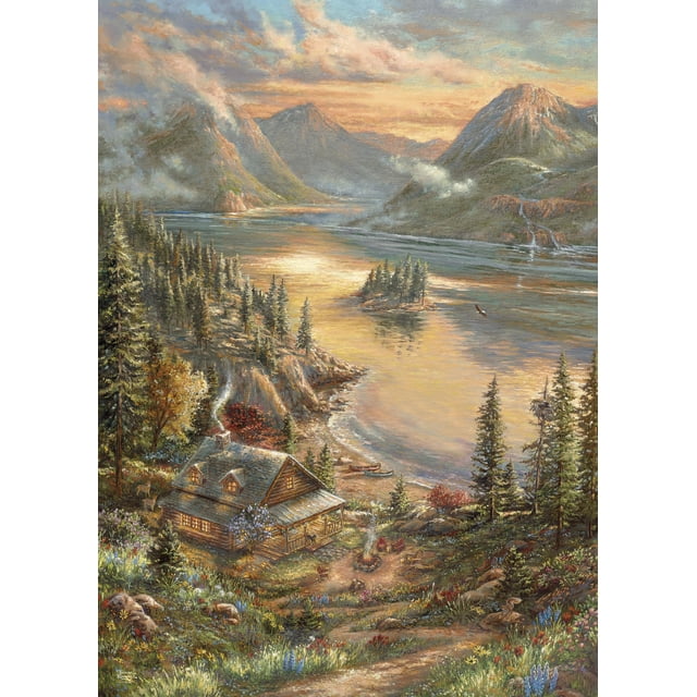 Rompecabezas Ceaco Thomas Kinkade Lakeside Splendor 1000 piezas