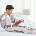 thumbnail image 6 of Cauagu cat Print Men's Long-Sleeve Pajama Set,Soft Button-Front 2Pjs for Men Long Sleeve Men’s Sleepwear-Small, 6 of 7