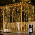 thumbnail image 1 of Cortina de luz LED 3m * 3m a prueba de agua IP44, blanco cálido 8 modos, luces de hadas para bodas, Navidad, dormitorio, sala de estar, ventana, jardín, patio, pérgola XianweiShao 8390613108463, 1 of 5