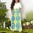 thumbnail image 2 of Robe Décontractée pour Filles, Manches Courtes Col Rond avec Poches, Polyester Léger, Style Jupe Longue, pour le Quotidien et les Fêtes d'Anniversaire, 2 of 5