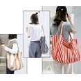 thumbnail image 6 of JennyShop  Large Capacity Shoulder Bag for Shopping Travel, Fashion Striped Canvas Tote Handbag for Women Vertical Stripe Bag, 6 of 6