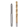 thumbnail image 1 of Unique Bargains 1/4-36 UNS Straight Flute Tap and 5.6mm Drill Bit Set High Speed Steel Titanium Plated, 1 of 6