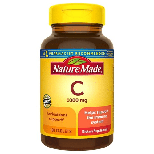 Nature Made Vitamin C 1000 mg, Dietary Supplement for Immune Support, 100 Tablets, 100 Day Supply