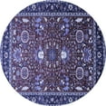 thumbnail image 1 of Ahgly Company Indoor Round Oriental Blue Industrial Area Rugs, 6' Round, 1 of 4