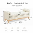 thumbnail image 5 of GOMYHOME Boucle Upholstered Bench with Arms, Solid Wood Frame End of Bed or Entryway Seating, 5 of 5