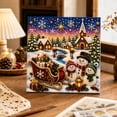 thumbnail image 2 of Christmas Winter Village Diamond Painting Kit for Adult Beginners Full Round Resin Rhinestone Art with Inner Frame Backboard Snowman Sleigh Xmas Night Scene Wall Decor DIY Holiday Gift, 2 of 6