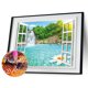 thumbnail image 2 of Cuadros Decorativos Cuadro de arte de taladro redondo completo con vista de ventana de pintura de diamante DIY 5D (NH1028) Likrtyny embutido en tela, 2 of 7