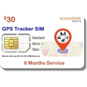 $30 GSM SIM Card for GPS Tracking Devices - Pet Kid Senior Vehicle Tracker - 6 Months Service - USA Canada & Mexico Roaming
