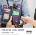thumbnail image 3 of SaniMore for iPhone 14 Pro Max Wallet Case, RFID Blocking PU Leather Kickstand Credit Slots Flip Folio Protective Case, Double Magnetic Clasp Durable Shockproof Cover for iPhone 14 Pro Max, Purple, 3 of 9