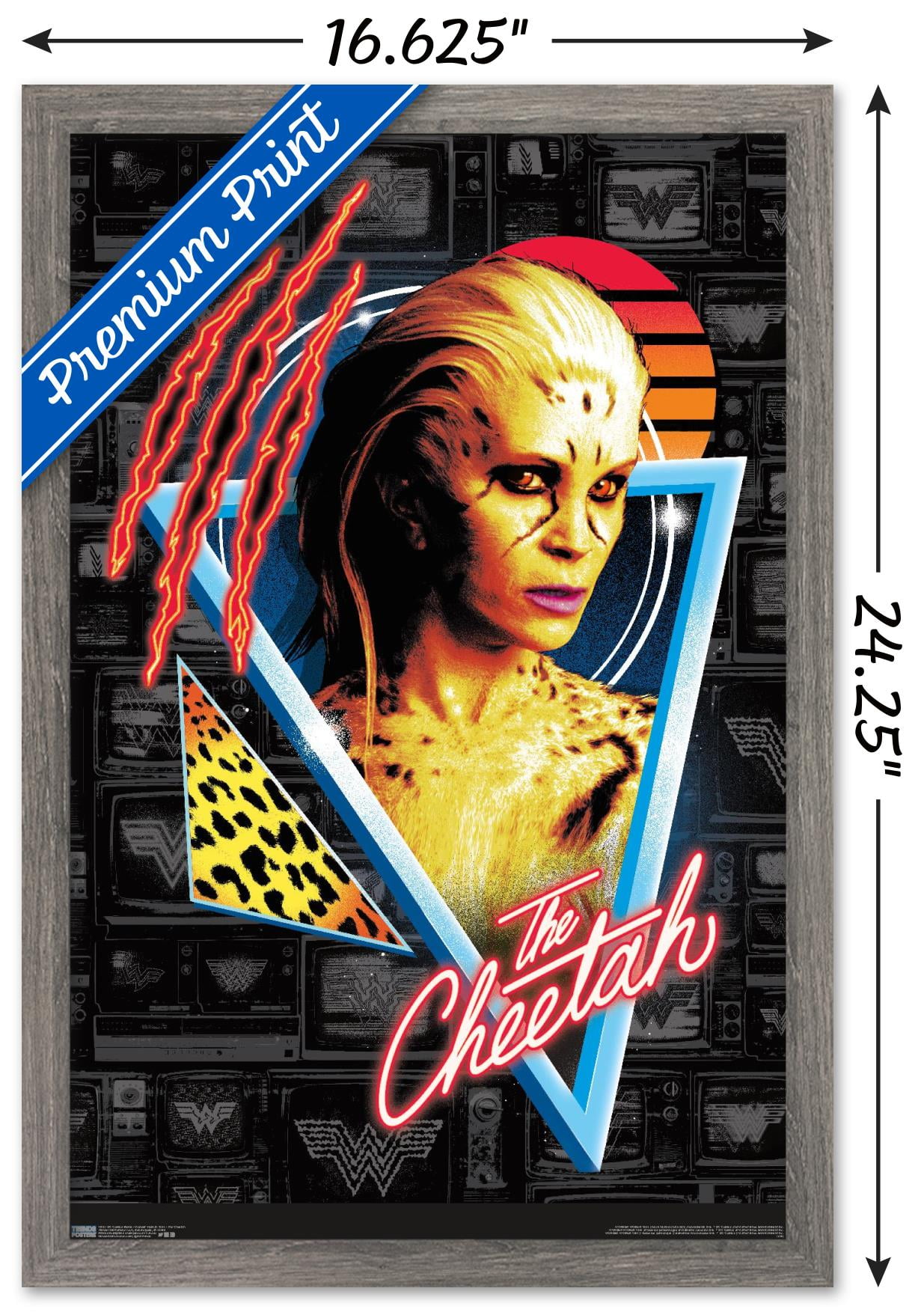 DC Comics Movie - Wonder Woman 1984 - The Cheetah Wall Poster, 14.725" x 22.375", Framed
