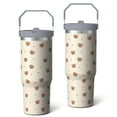 thumbnail image 2 of 1pc Small bow 30oz Tumbler with Straw & Handle - Insulated Stainless Steel Cup | Holiday Gift for Man Women (Christmas, Valentine's, Birthday), 2 of 7