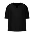 thumbnail image 4 of Rloper-Lop Men's Short Sleeve Shirts V Neck Solid Color Tee Tops Loose Casual Vacation Shirts Gym Athletical Training Shirt Tops, 4 of 6