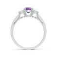 thumbnail image 2 of ANGARA Natural 0.45 Ct. Amethyst with Diamond Classic Ring in 14K White Gold for Women (Ring Size: 3.5), 2 of 9