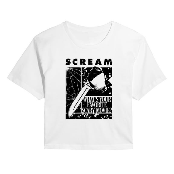 Scream - Knife - Juniors Cropped Graphic T-Shirt