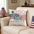 thumbnail image 5 of romoty 4th of July Independence Day Pillow Covers 18"x18", Patriotic America 250th Anniversary Commemorative Throw Pillow Case, Square Decorative Cushion Cover for Home Sofa Couch Farmhouse Decor, 5 of 6