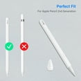 thumbnail image 2 of Fintie Soft Silicone Sleeve for Apple Pencil Pro & 2nd Generation - Protective Pen Skin Cover Pencil Grip Holder with 2 Nib Covers Accessories, White, 2 of 8