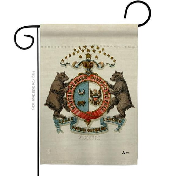 13 x 18.5 in. Cost of Arms Missouri Garden Flag with Americana States Double-Sided Decorative Vertical House Banner Yard Gift