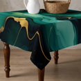 thumbnail image 4 of Teal Marble Table Cloth Waterproof Tablecloths, Modern Green Golden Abstract Ombre Texture Tablecloth Dining Table Cover for Kitchen Party Tabletop Outdoor, Square Tablecloth 54x54 Inch, 4 of 9