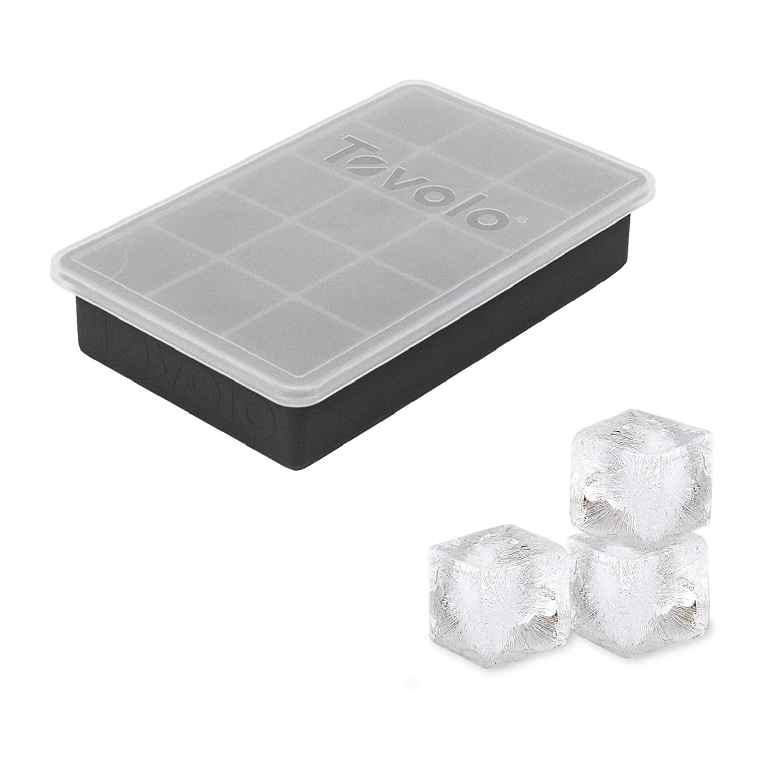 VEVOR Black Ice Cube Trays (Set of 2), 2-in-1 Combo with Silicone