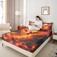 thumbnail image 4 of Castle Fairy Red Fire Phoenix Queen Sheet Sets for Child Teens,Animal Bed Set, 4 of 7