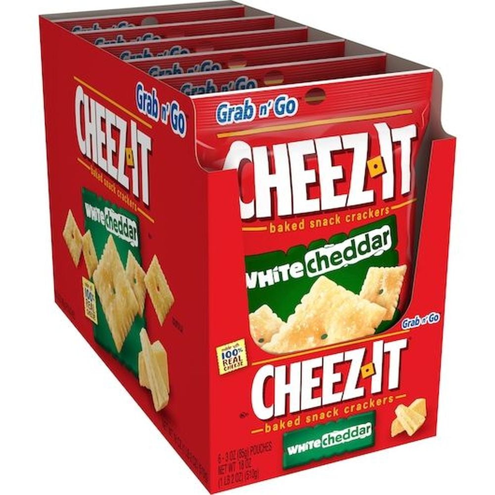 Sunshine Cheez-It White Cheddar Cracker, 3 Ounce bag -- 18 per case.