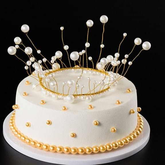 OUNONA  3 Pcs Cake Crown Decoration Tiara Decorations Ornament Toddler Golden