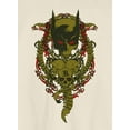 thumbnail image 2 of Batman Bat Mask With Three Skulls Men's Natural Crew Neck Short Sleeve Tee-Small, 2 of 4