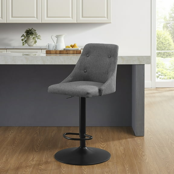 Powell Pierson 25-33" Indoor Adjustable Metal Swivel Bar Stool, Gray
