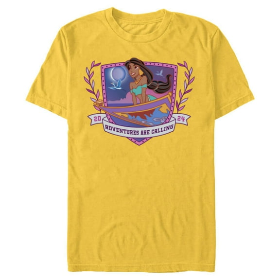 Disney Princess Jasmine Aladdin Adventures are Calling 2024 - Short Sleeve Blended T-Shirt for Adults - Customized-Yellow
