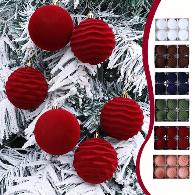Set de 6 Bolas Navideñas Nevadas de Color Azul, 8 Cm/3,15 Pulgadas | Adornos Navideños para El Árbol de Navidad - 1 Unidad