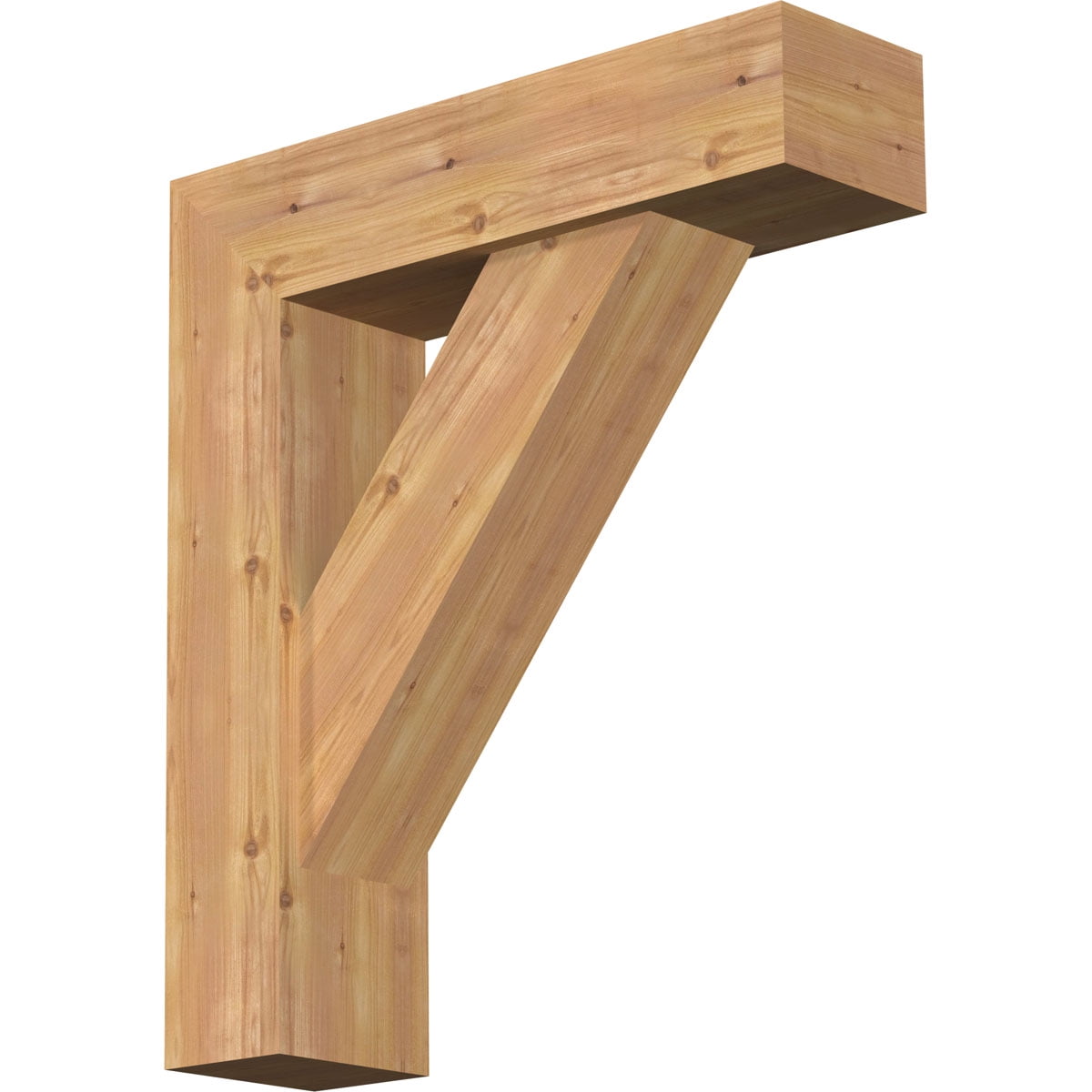 7 1/2"W x 28"D x 32"H Traditional Block Smooth Bracket w/ Offset Brace