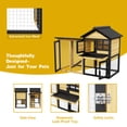 thumbnail image 3 of Weatherproof Duck Coop and Wire Mesh Run,Wooden Backyard Duck Condo with Nesting Box,Indoor Rabbit Hutch with Tray,46.9",Yellow, 3 of 10