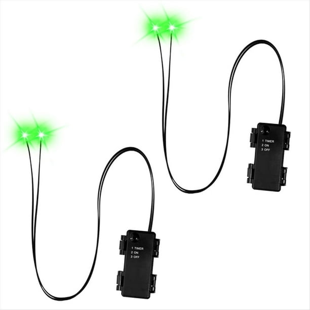 Ojos LED Brillantes de Halloween con Temporizador, 2 Piezas de Ojos de Esqueleto Iluminados, Ojos de Terror DIY para MáScaras, Calabazas, LáPidas y Accesorios B