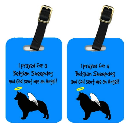 Pair of 2 Belgian Sheepdog Luggage Tags