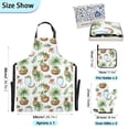 thumbnail image 3 of Coconut Pineapple Tree Leaf 5 Pcs Kitchen Set Heat Resistant Oven Mitts and Non-Slip Pot Holders with Adjustable Cooking Apron, 3 of 6