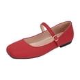 thumbnail image 2 of longantii Womens Mary Jane Shoes Slip on Dressy Ballet Shoes for Women New Trendy Non-Slip Flats for School Office Walking Casual Formal Work Wine, 2 of 7