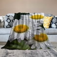 thumbnail image 2 of Creowell White Flowers Yellow Centers Water Droplets Throw Blanket Bedding Cozy Lightweight for Couch Sofa Bed All Seasons Gifts 40x50in, 2 of 6
