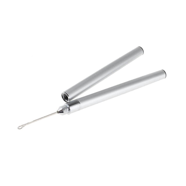 ziyahi 2 in 1 Loop Hook Pulling Needle Threader Hair Extension Wig Crochet Silver