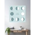 thumbnail image 2 of Lunar Phases - Aqua Poster Wall Art, Modern Wall Decor, 24x24 UNFRAMED, 2 of 3