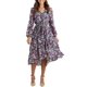 thumbnail image 1 of Vestido PRETTYGARDEN con estampado floral bohemio, manga larga, cuello en V, XXL, 1 of 5